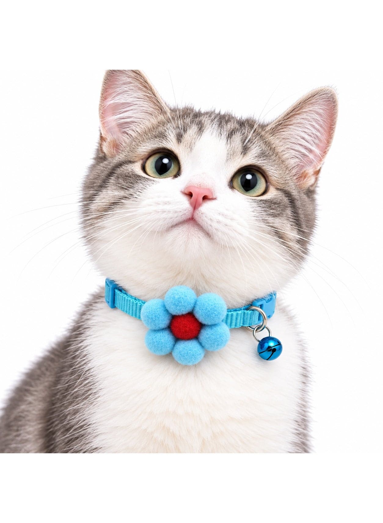 Adjustable Cat Collar with Bell & Flower – Lightweight and Comfortable Neck Collar for Small & Large Cats – Cute Pet Accessory for Daily Use & Outdoor Activities