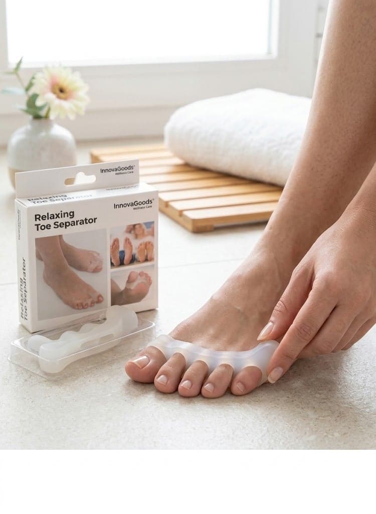 InnovaGoods Comfortable Silicone Toe Separators for Stress Relief and Alignment Correction (2)