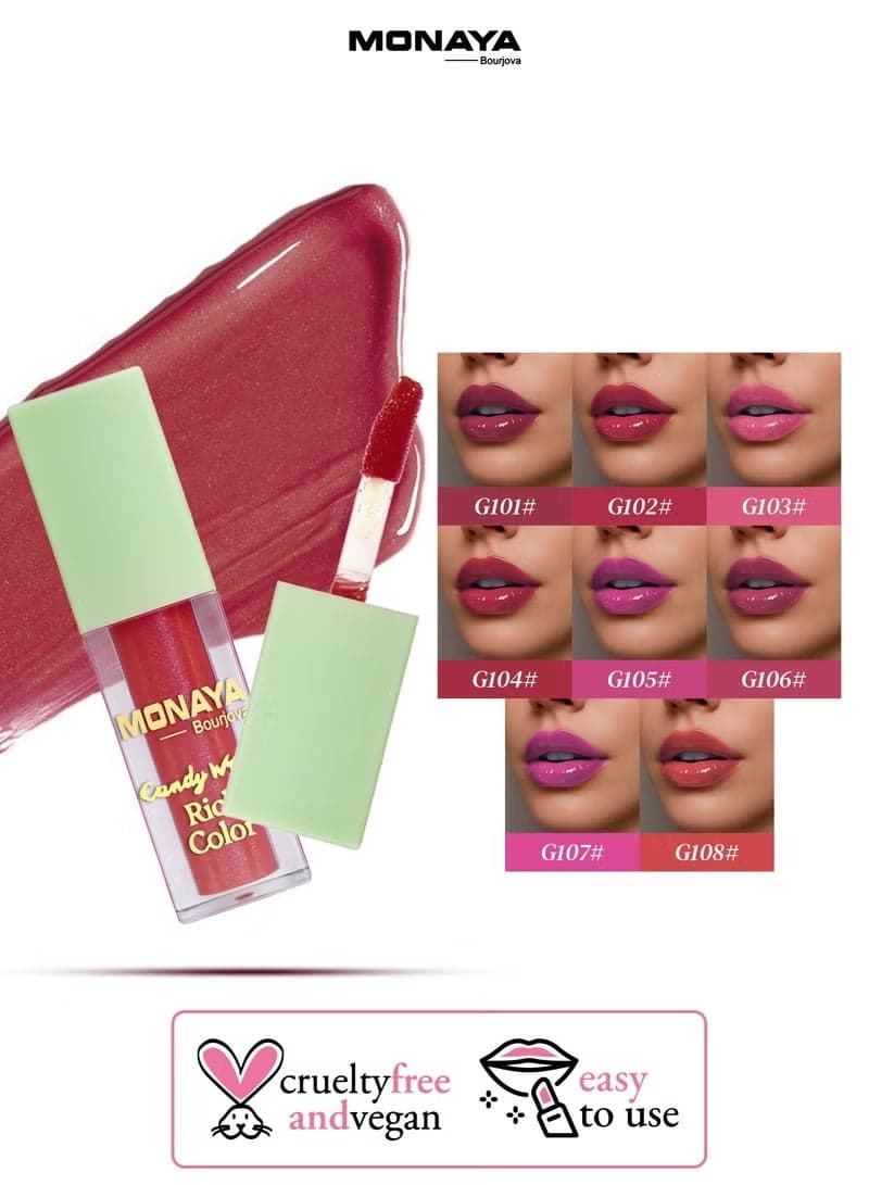 G017 Candy Wrap Rich Color Lip Gloss – Intense color, moisturizing, long-lasting, non-sticky, attractive shine, lip care, cruelty-free (٣)