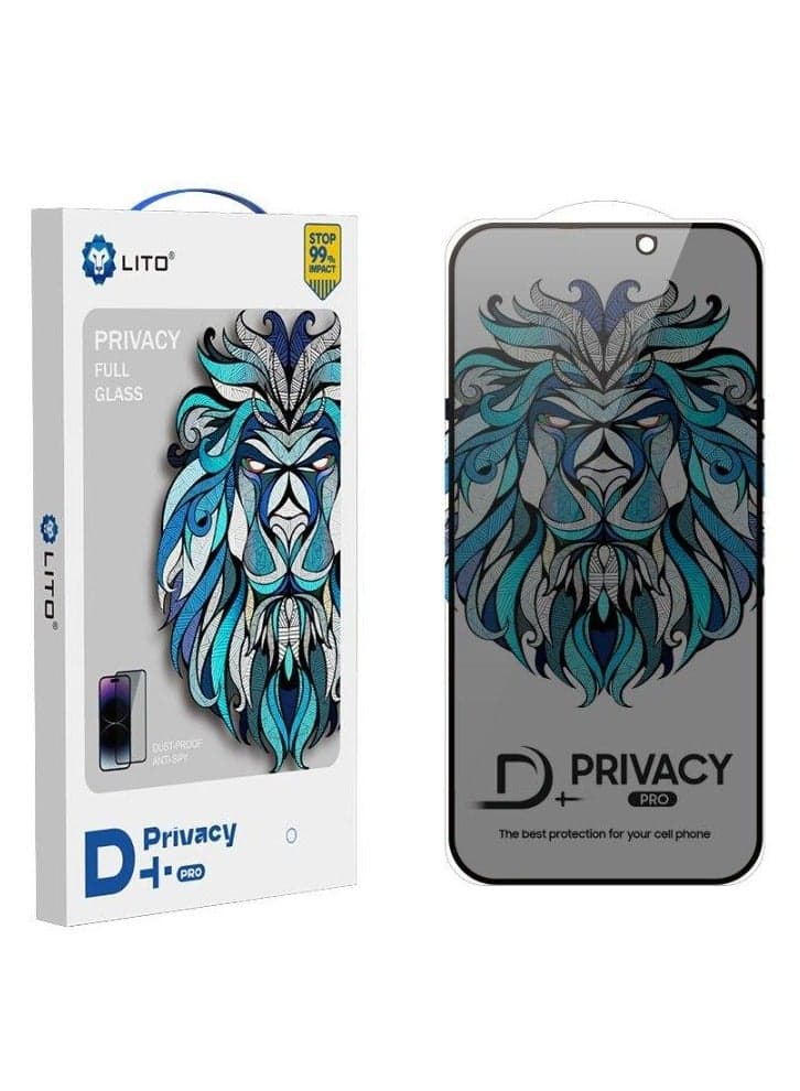 Lito D+ Pro Privacy High Definition Tempered Glass Screen Protector For IPhone 12 Pro max Anti-Spy Screen Protector - Full Screen Coverage / HD Easy Installation, Black