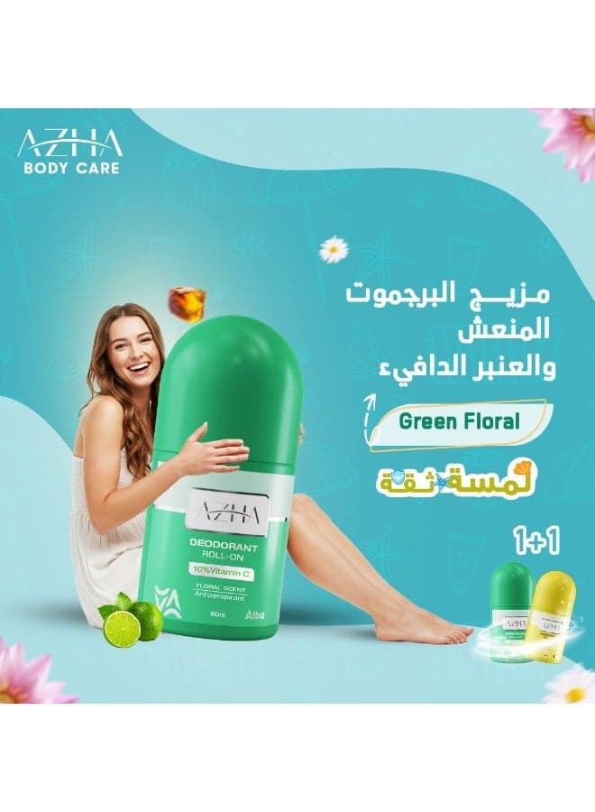 Azha Whitening Deodorant Roll On Floral Scent 60 ml (Packaging may vary) Deodorants & Antiperspirants (٧)