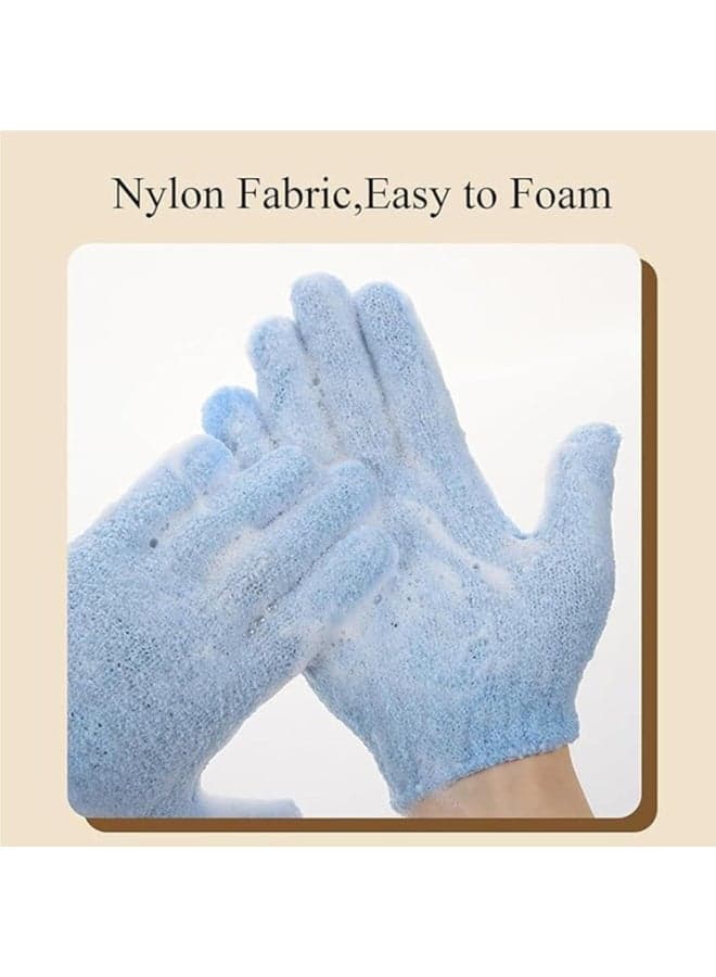 Premium Exfoliating Shower Gloves 2 Pack – Deep Cleansing Body Scrubber Mitts for Dead Skin Removal and Smooth Skin, Reusable Bath Massage Gloves for Men and Women, Spa Quality Exfoliating Bath Accessories, Multi Color (٤)