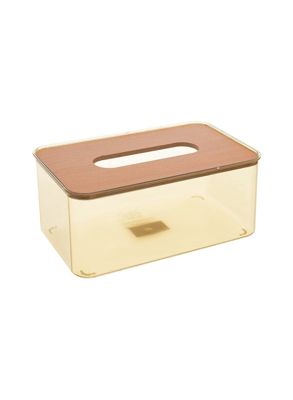 Rectangular Acrylic Tissue Dispenser Box with Bamboo Wood Lid
