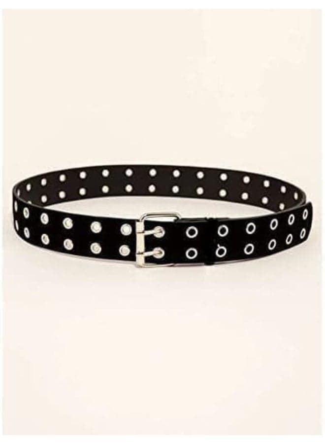 Women's leather belt with 2 holes – one size, flexible and adjustable design suitable for women, girls, and children. (٢)