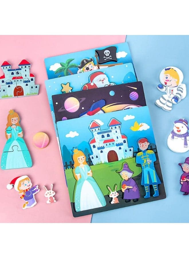 3d Early Education Puzzle Cartoon Illustration Theme Puzzle. Early Development Toys (٢)