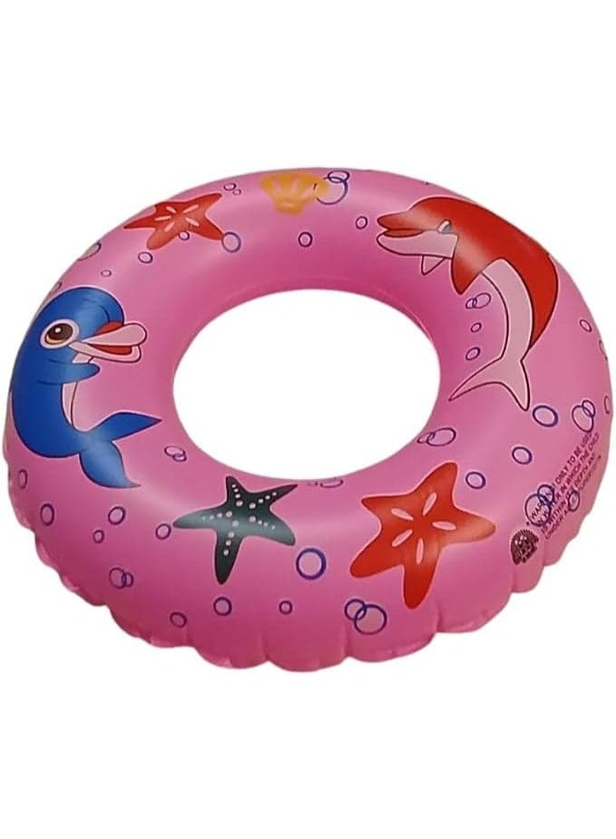Plastic Round Baby Swimming Float – 60 CM, Rose, Safe & Comfortable Infant Pool Float (٣)