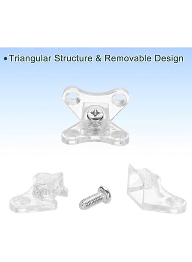 16-Piece Transparent Plastic Butterfly Furniture Corner Brackets – Wood Corner Connectors, Furniture Fasteners for Woodworking, Removable Corner Supports with Mounting Screws (16 Pieces, Transparent) (5)
