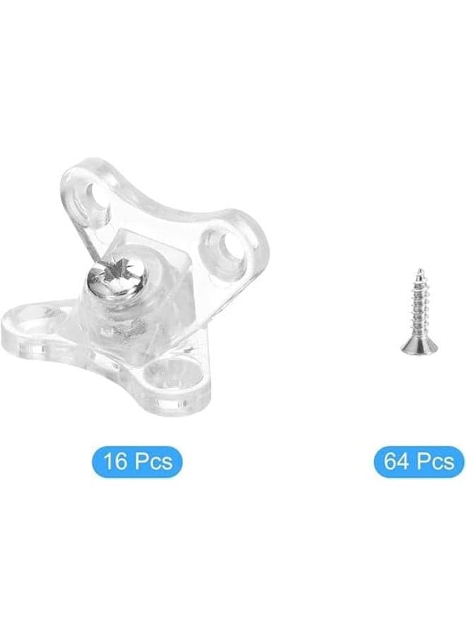 16-Piece Transparent Plastic Butterfly Furniture Corner Brackets – Wood Corner Connectors, Furniture Fasteners for Woodworking, Removable Corner Supports with Mounting Screws (16 Pieces, Transparent) (3)