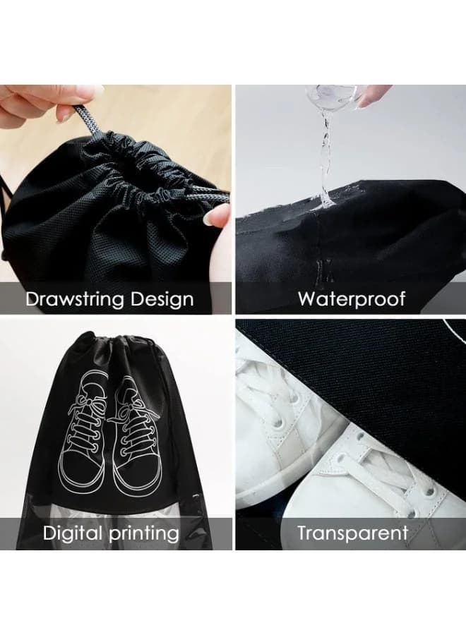 Generic Travel Shoe Bag with Drawstring & Clear Window – Dustproof, Waterproof Storage Pouch for Sneakers, Heels & Slippers – Multicolor (٥)