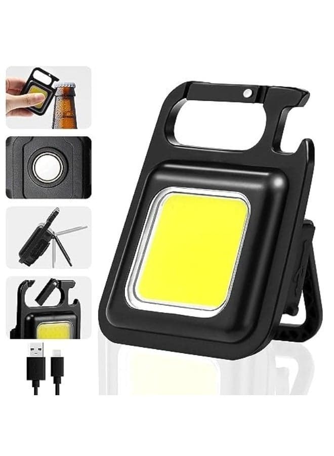 كشاف طوارئ Mini COB محمول شديد الإضاءة – مزود بمغناطيس خلفي، حلقة تعليق وشحن USB Type-C للسيارة والرحلات Flashlights (5)
