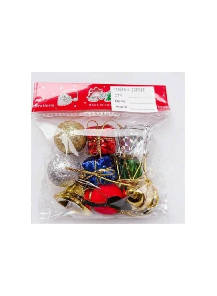 Christmas Decoration Set Assorted Shapes Christmas Tree Pendants, Multi Color Home Decor Ornaments (3)