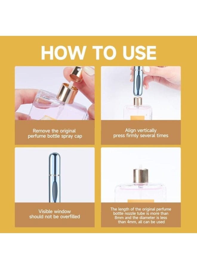 4Pcs Mini Refillable Perfume Portable Atomizer Bottle Refillable Perfume Spray, Refill Pump Case for Traveling and Outgoing (5ml, 4 Pack) (6)
