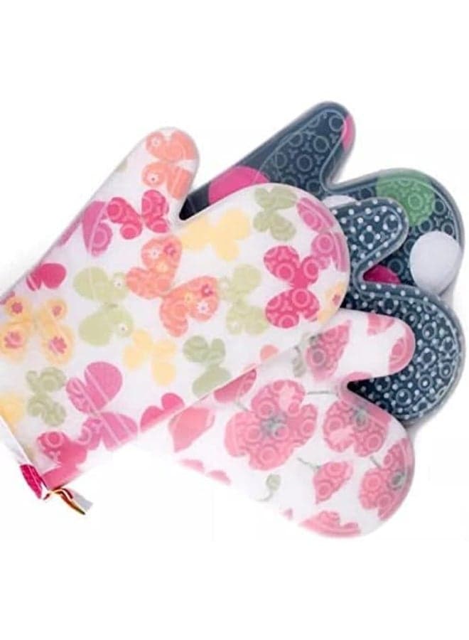 1 Piece Thick Silicon Oven Mitts Baking Kitchen Gloves Heat Resistant Barbecue (5)