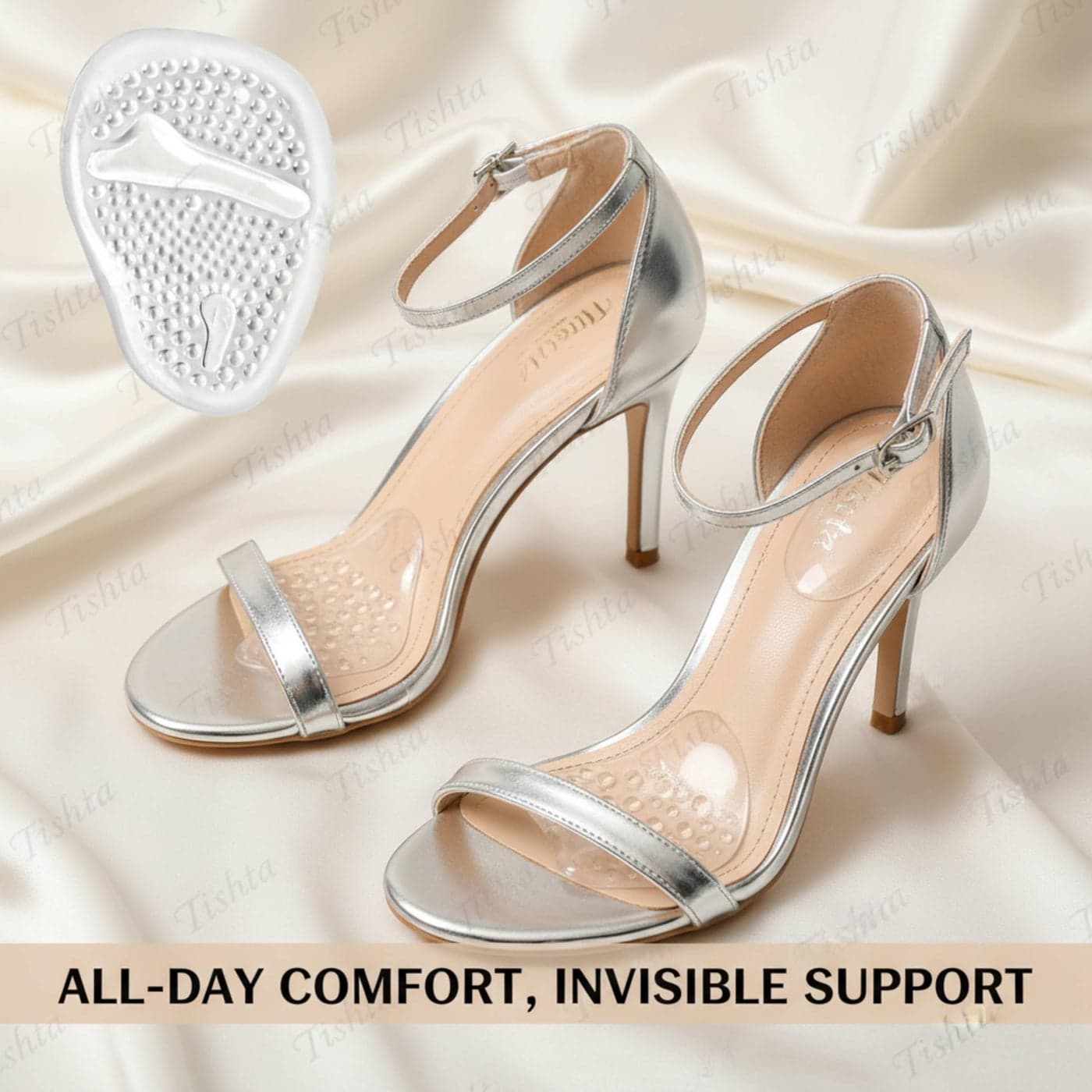 Silicone Metatarsal Pad for High Heels Shoes Sandals - Transparent Non-Slip Front Foot Pads Shock Absorption Cushion for Relieve Foot Pain and Prevent Toe Slipping Forward (1 Pair) (5)