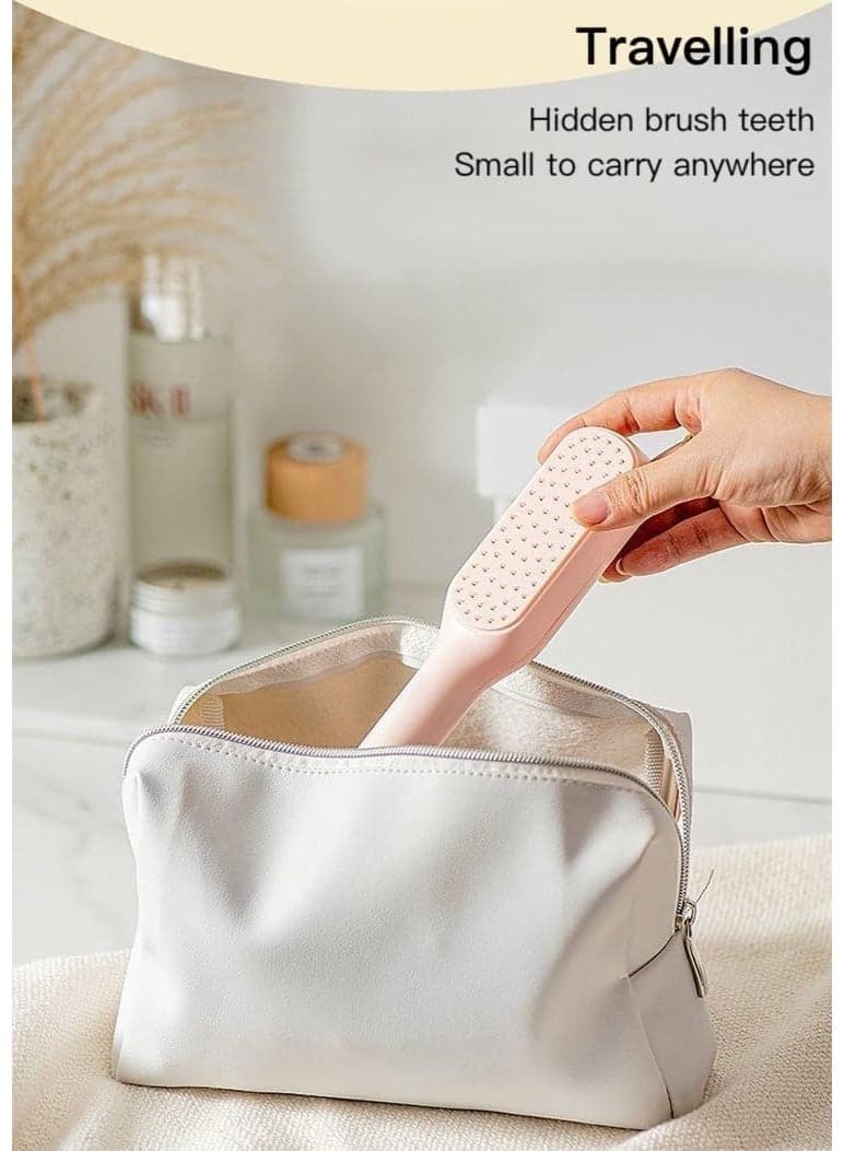 Self Cleaning Hair Brush with Retractable Bristles One Pull Clean Detangling Massage Comb Anti Static Styling Hairbrush Lightweight Travel Brush for Women Suitable for Curly Straight Thick Fine and Long Hair (4)