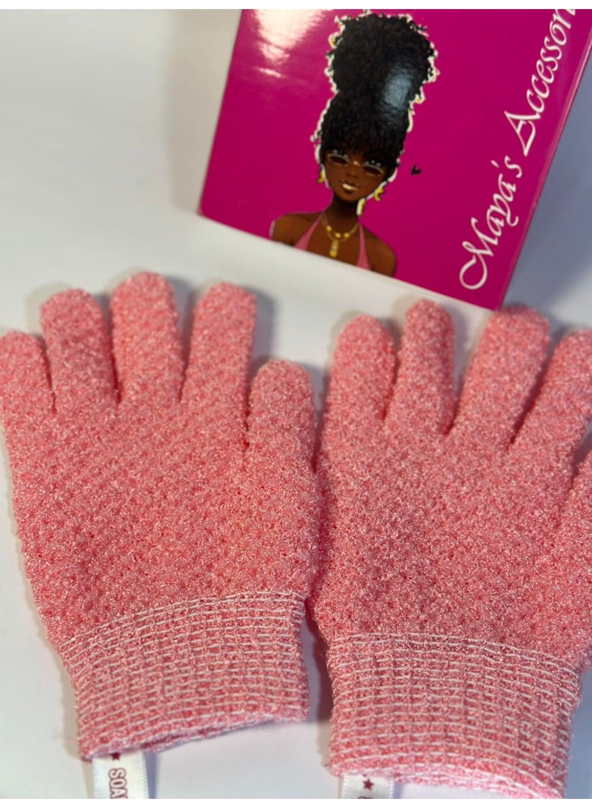 Exfoliating glove, body scrub, bath glove, body exfoliating glove, bath loofah glove, exfoliating bath glove pair of 2 (3)