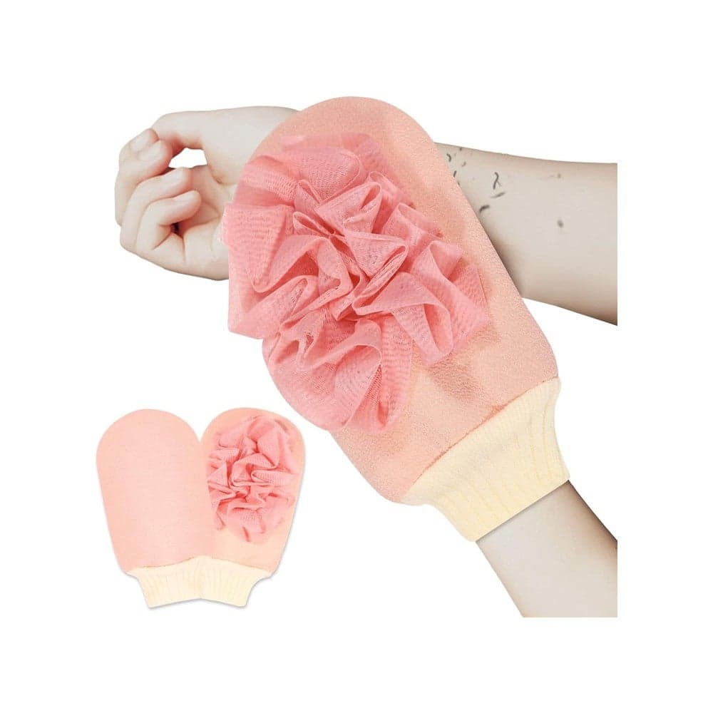 Shower Exfoliating Gloves – 2-in-1 Double-Sided Body Scrub Mitt with Bath Sponge, Dead Skin Removal, Smooth Skin for Daily Skincare Routine – Random Color