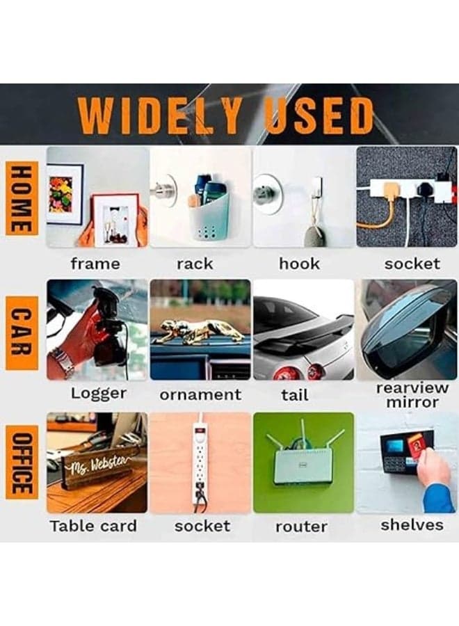 Multifunctional Double Sided Adhesive Tape Heavy Duty Transparent Non Marking Washable Strong Sticky Wall Mounting Tape Strips Reusable Nano Gel Tape for Home Office Kitchen Decoration Fixing Use Box Adhesive Transfer Tapes (٣)