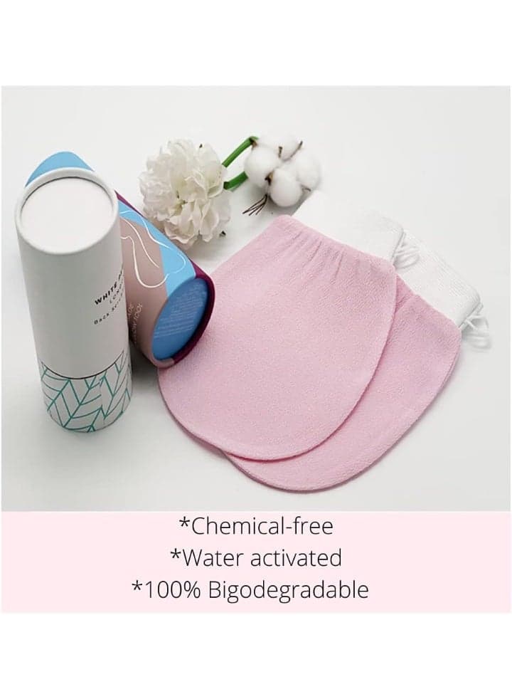 Exfoliating Glove (Pink), Made with 100% viscose, a biodegradable fibre exfoliating body glove is reusable, gentle and suitable for sensitive skin. hp-307 Massage Gloves (٤)