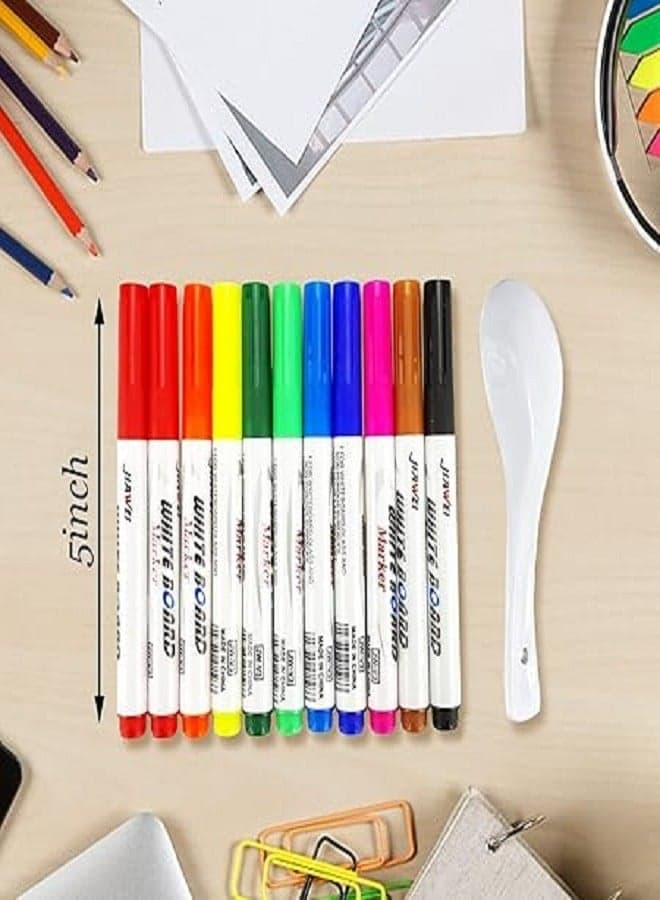 Water Painting Pen, 11 Colors Double Ended, Water Painting Floating Marker Pen, Magical Water Floating Pen, Erasing Whiteboard Marker Pens, Magic Water Painting Pen Paints & Finishes (٢)
