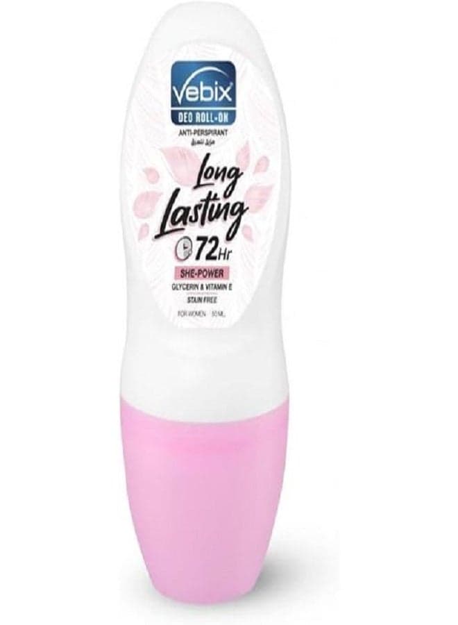 Vebix REO ROLL ON SHE POWER WOMEN PINK 50 ML Deodorants & Antiperspirants