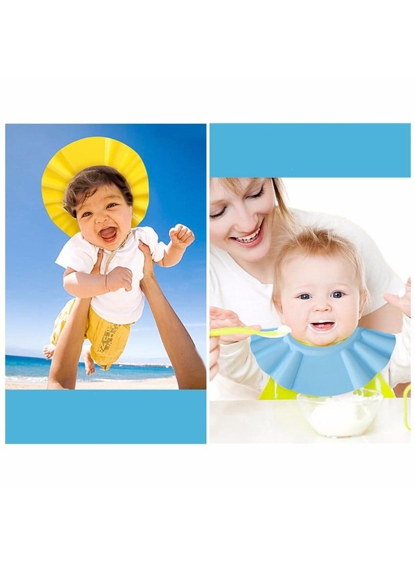 Baby Shampoo Eye Protection Cap, Adjustable Shampoo Shower Cap, Safe Baby Shower Cap (Yellow) Bathing & Baby Care (٦)