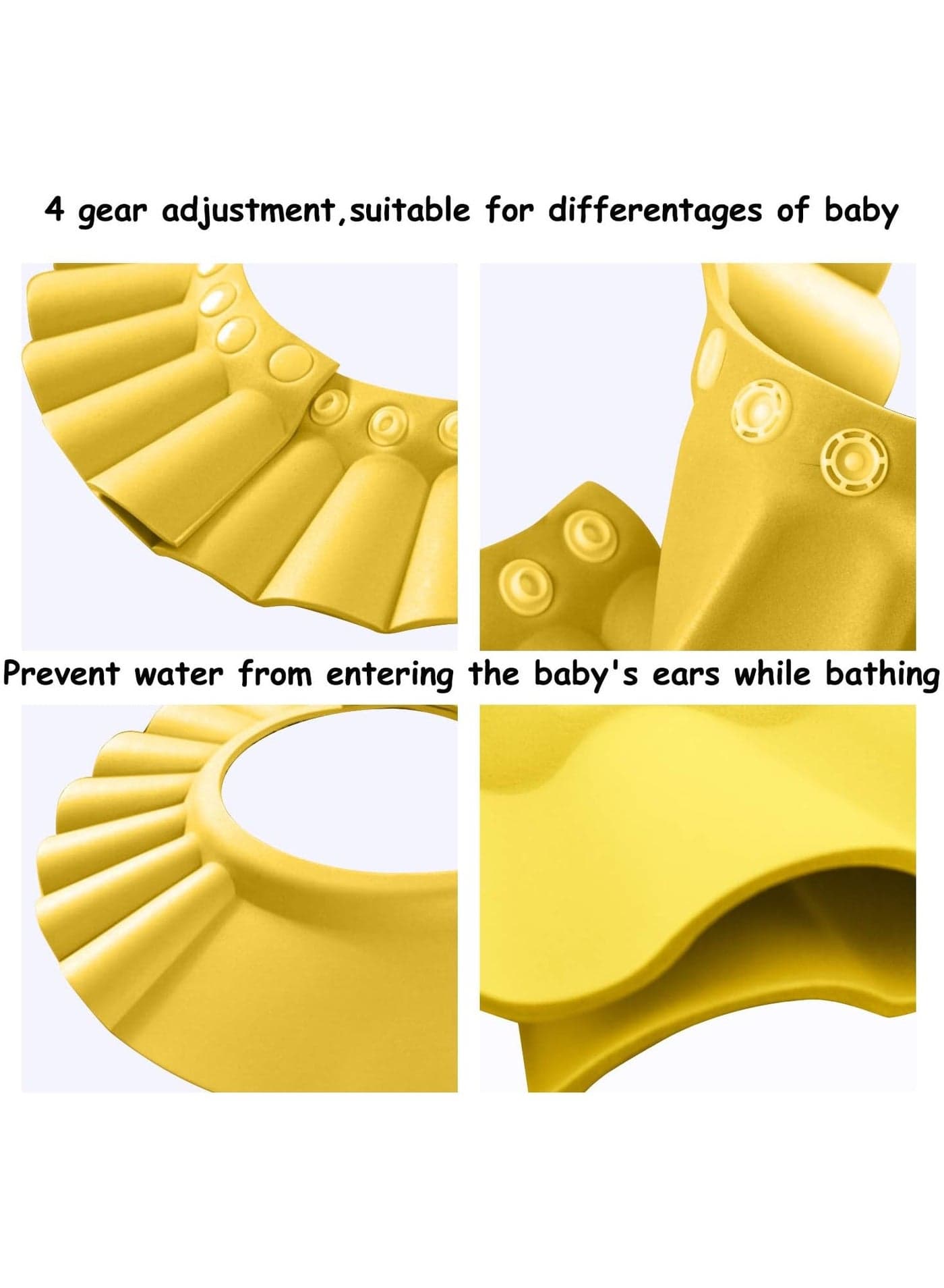 Baby Shampoo Eye Protection Cap, Adjustable Shampoo Shower Cap, Safe Baby Shower Cap (Yellow) Bathing & Baby Care (٥)