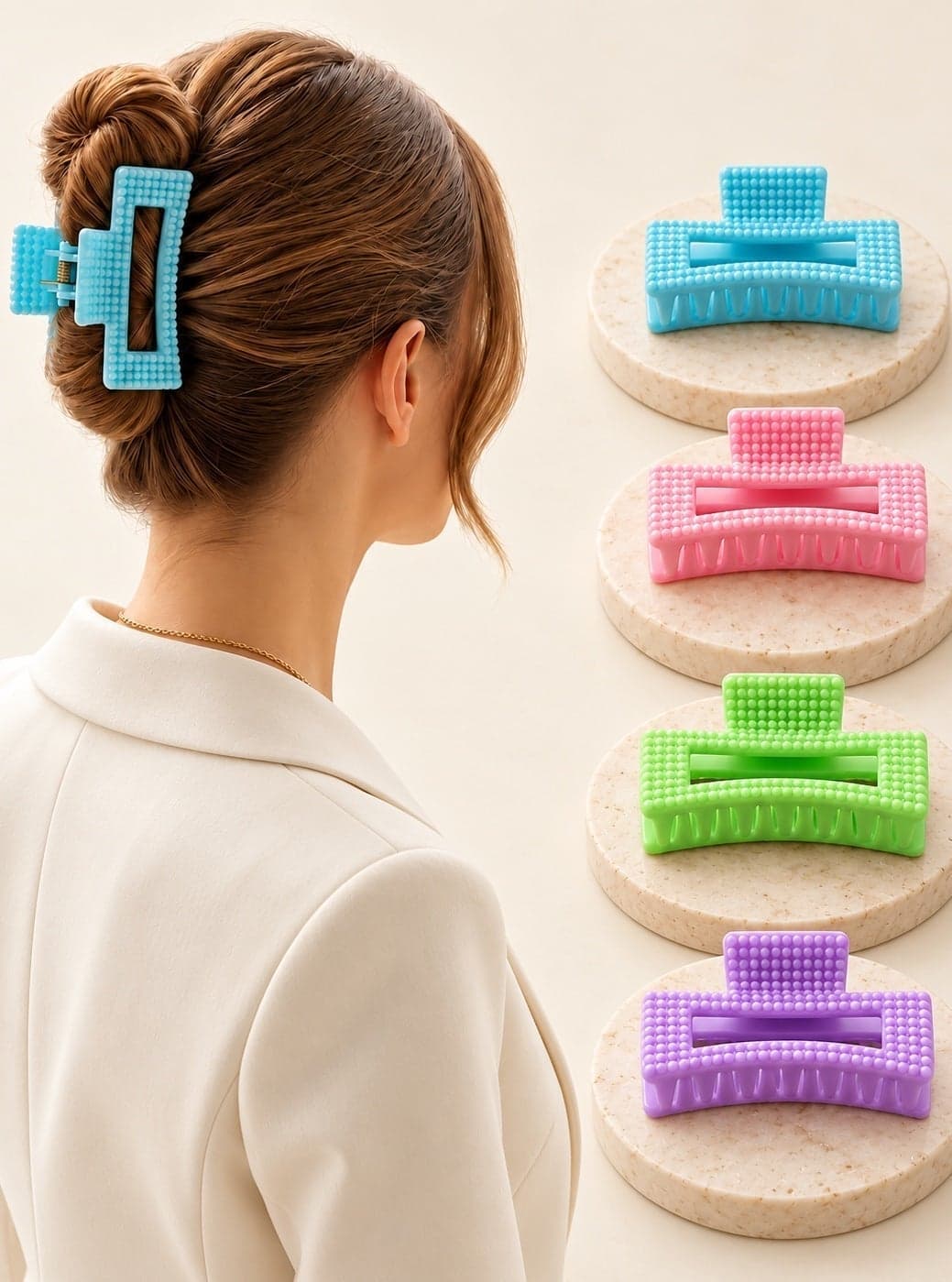 Set of 3 Hair Clips and Claws – 12 Trendy Colors for Every Look