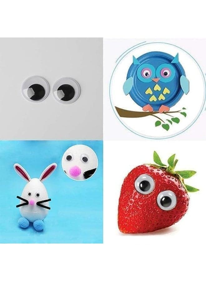 Set of 50 round googly eyes of assorted sizes, craft scrapbooking supplies, classroom supplies, art accessory set for creative decorating projects (8mm size) Jewellery Making Beads (5)