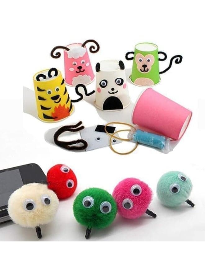 Set of 50 round googly eyes of assorted sizes, craft scrapbooking supplies, classroom supplies, art accessory set for creative decorating projects (8mm size) Jewellery Making Beads (7)