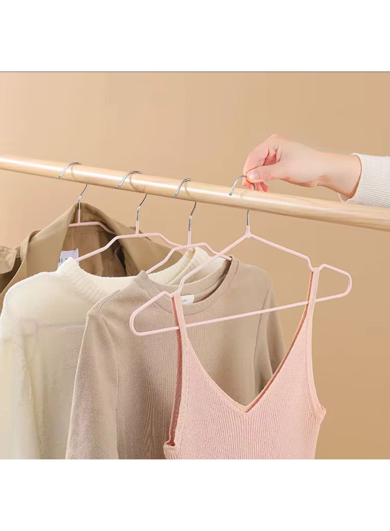Stainless Steel Coated Hanger, 10 Pieces Closet Clothes Hangers (9)