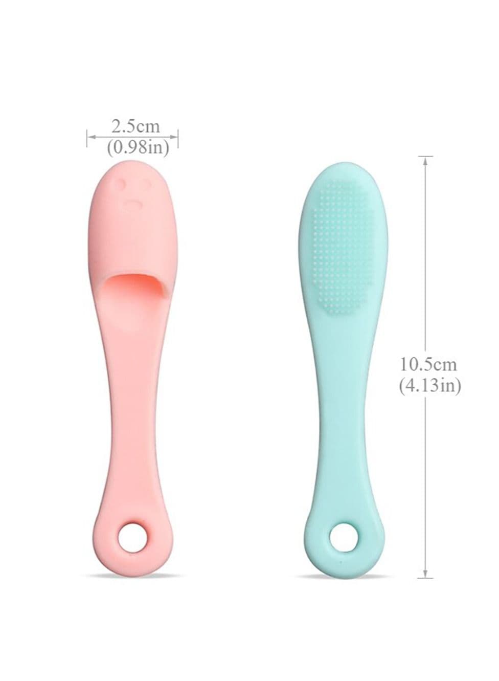 Soft Silicone Face Scrubber Finger Brush - light blue Cleansing Brushes (5)