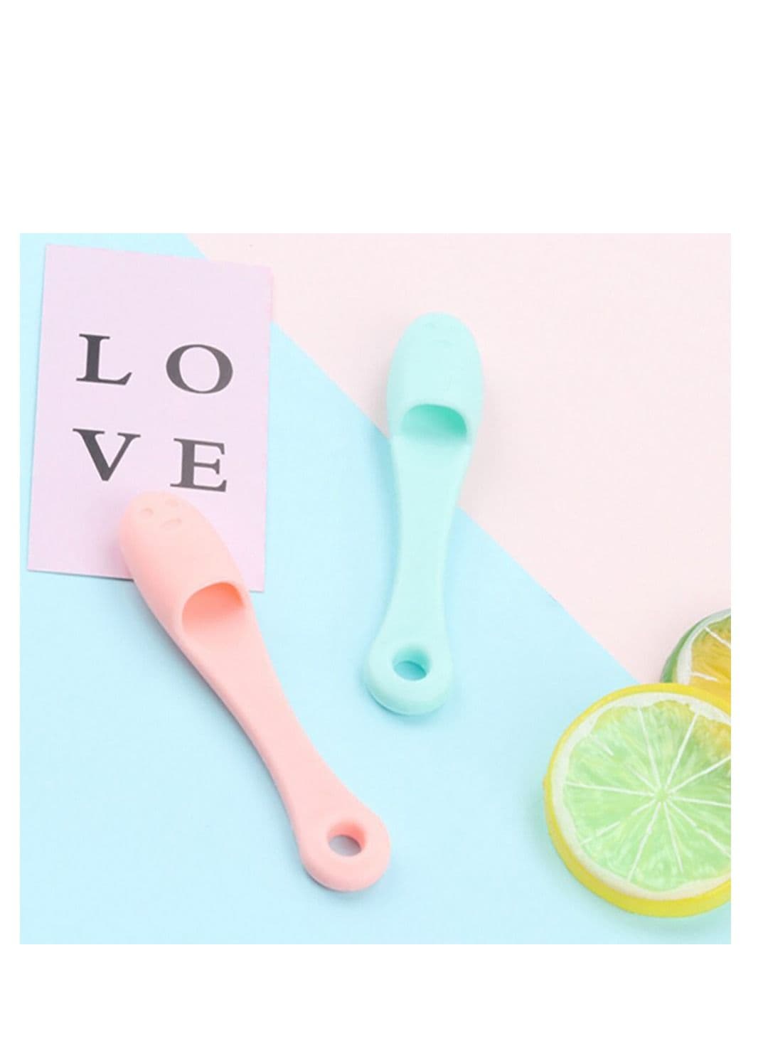 Soft Silicone Face Scrubber Finger Brush - light blue Cleansing Brushes (9)