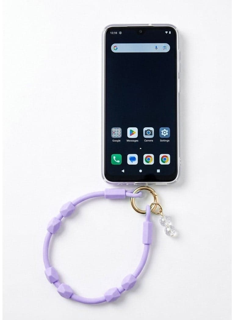 Silicone Phone Wrist Strap with Charm - Universal Mobile Phone Lanyard & Hand Grip for Women, Anti-Drop Bracelet with Transparent Tether Tab Fits All Smartphones (Style 26) Phone Grips & Stands (٢)
