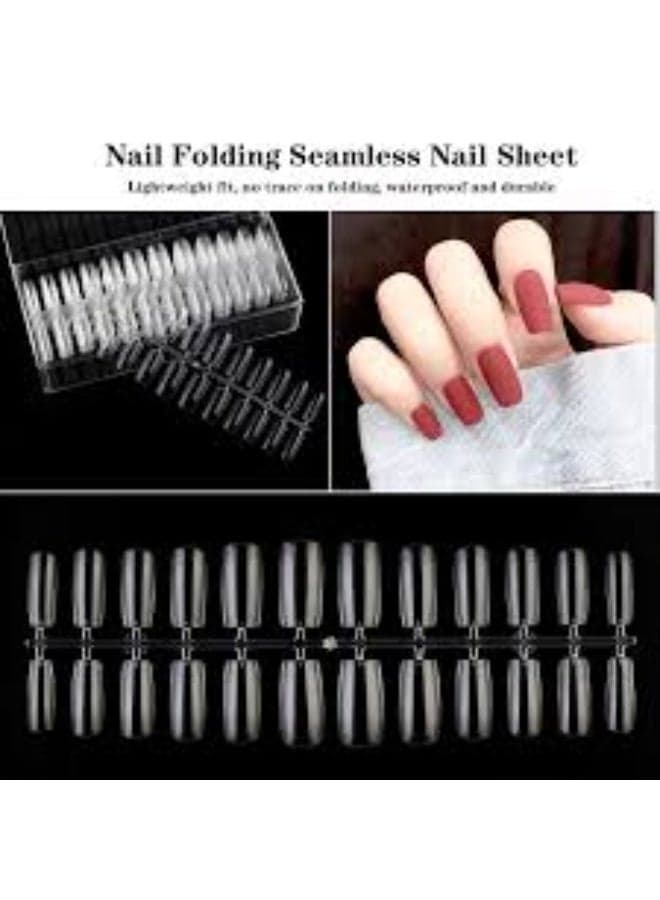 Professional transperant Nail Tips – 1 pack 24PCS Artificial Nail Extensions – Stylish Nail Art Decorations for Home or Salon Use (٥)