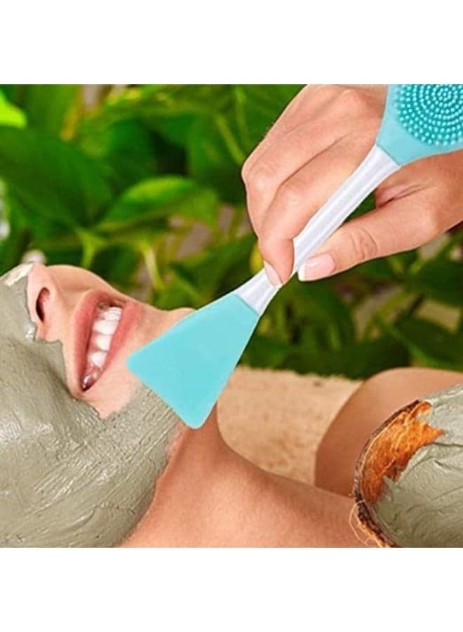 2-in-1 Soft Silicone Bear Face Cleansing Brush Hand Wash Face Brush Easy Face Mask Work Brush Multi Color (٣)