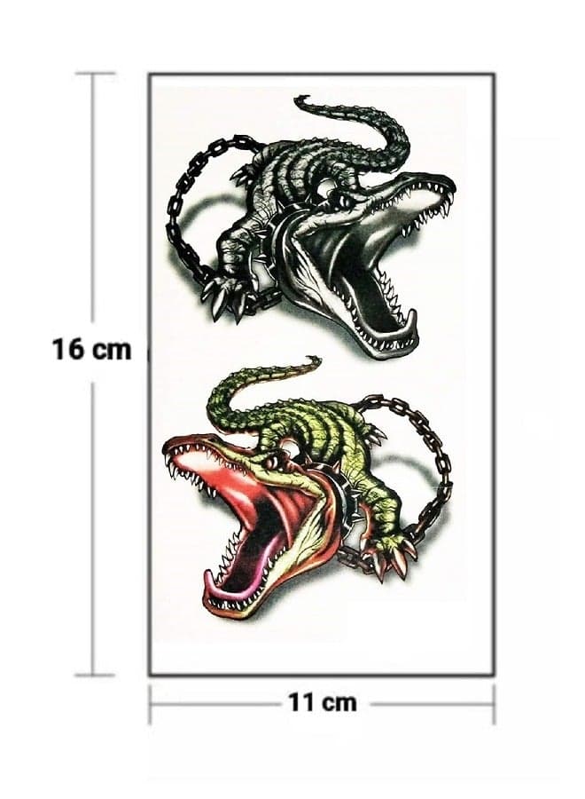 Temporary crocodile Animal tattoo with a beautiful and eye-catching design Makeup Tools & Accessories (٢)