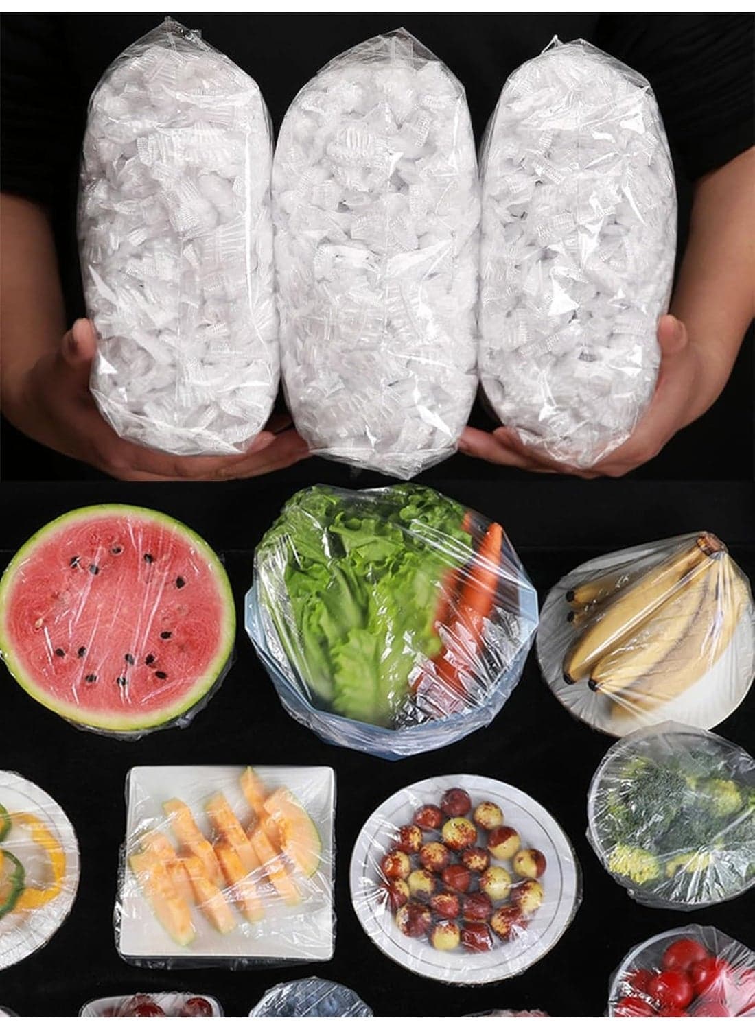 Elastic Bowl Covers for Food Storage and Bread Proofing, Reusable Stretch Plastic Shower Cap Lids for Bowls and Plates, Fresh Keeping Covers Set (300 Pcs) Food Savers