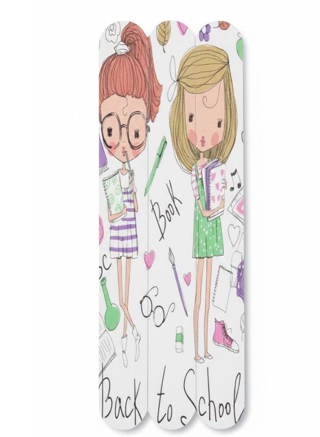 Professional Triple-Sided Wide Surface Nail Files Set for Manicure and Pedicure, High-Grit Emery Boards with Trendy Cartoon Designs Including Flamingo, Rainbow Squad, and Back to School Themes, Heavy Duty Nail Shaping and Smoothing Tools for Natural, Acrylic, and Gel Nails, Compact 3-Section Integrated Design for Extra Grip and Control, Decorative Glitter Finish Personal Care Nail Buffers for Women, Teens, and Kids, Durable Salon Quality Nail Care Grooming Accessory for Home, Travel, and Beauty Kits Makeup Tools & Accessories (5)