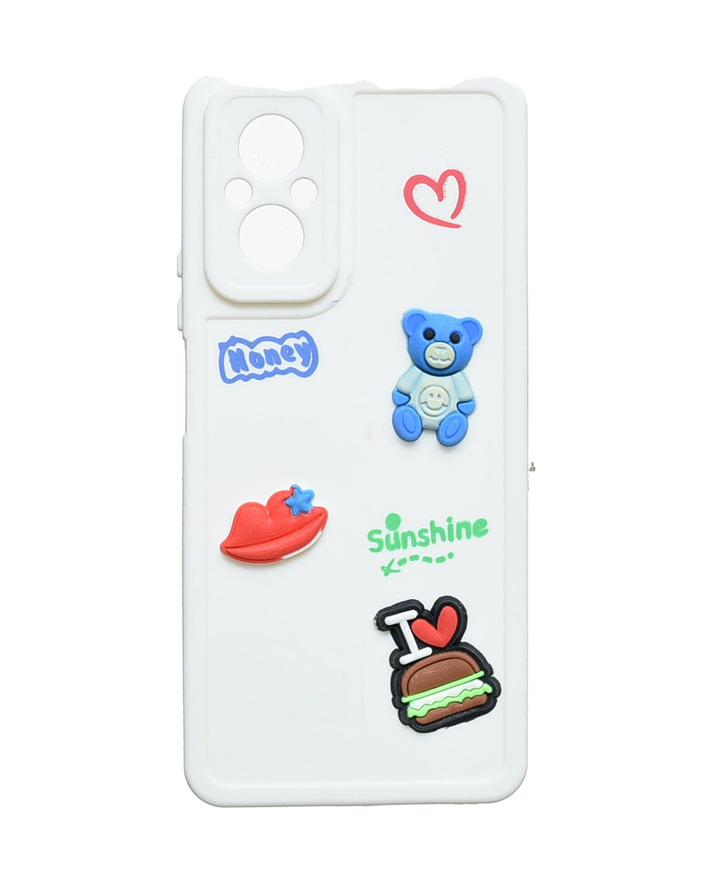 Silicone Phone Case With Cute Design for Realme C67 4G - White Cases & Covers