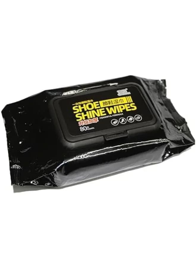 Shoe Shine Wipes Quick Cleaning Wet Wipes for Sneakers Shoes Sandals Leather Shoes Travel-Friendly Shoe Cleaner for Dirt Removal and Polishing Fast and Convenient Shoe Care Solution - 80pcs Men's Shoe Care & Accessories