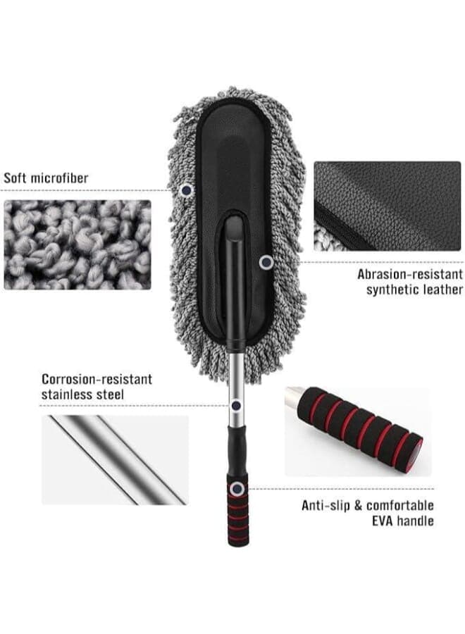 Super Soft Microfiber Car Duster with Extendable Handle - Multicolor (3)