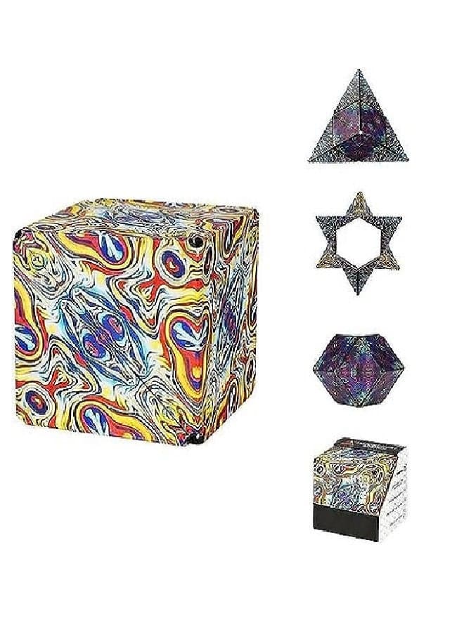Magic Cube Magnetic Toy Cube Transforms Into Over 70 Shapes Multicolor Brain Teasers (٢)