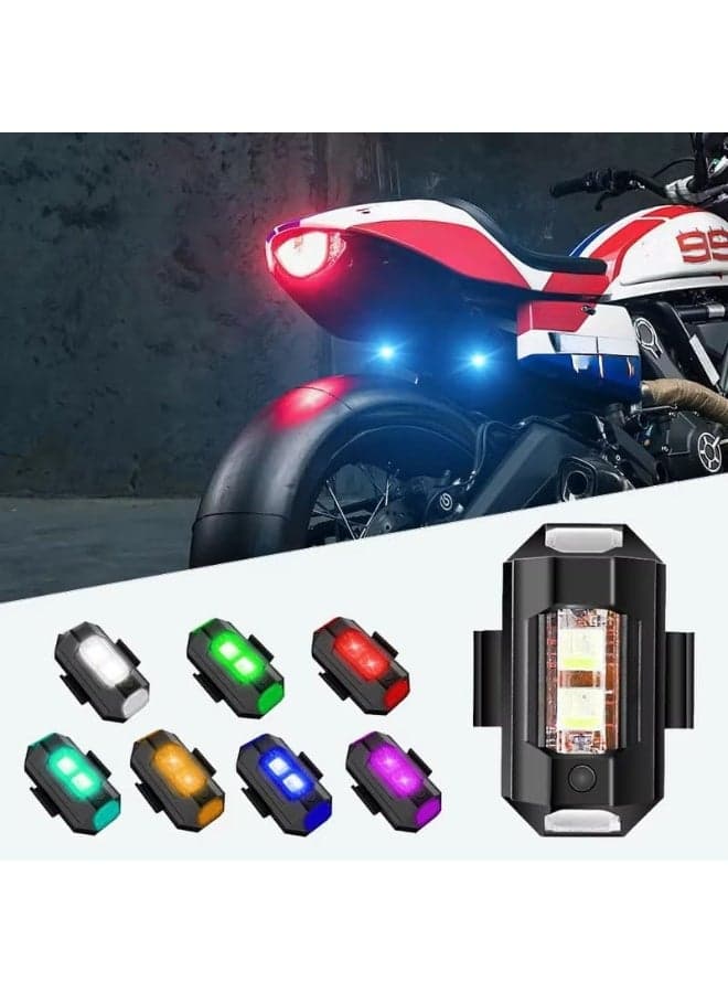 Motorcycle LED Warning Light, 7 Colours, 22 Modes, Universal Waterproof Safety Light with Easy Installation Cycle Lights & Reflectors (٦)