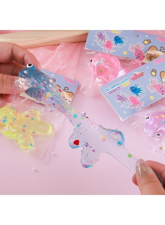 NeeDoh Goldfish Decompression Squeeze Toy, Pink Glitter Squishy Toys (٢)