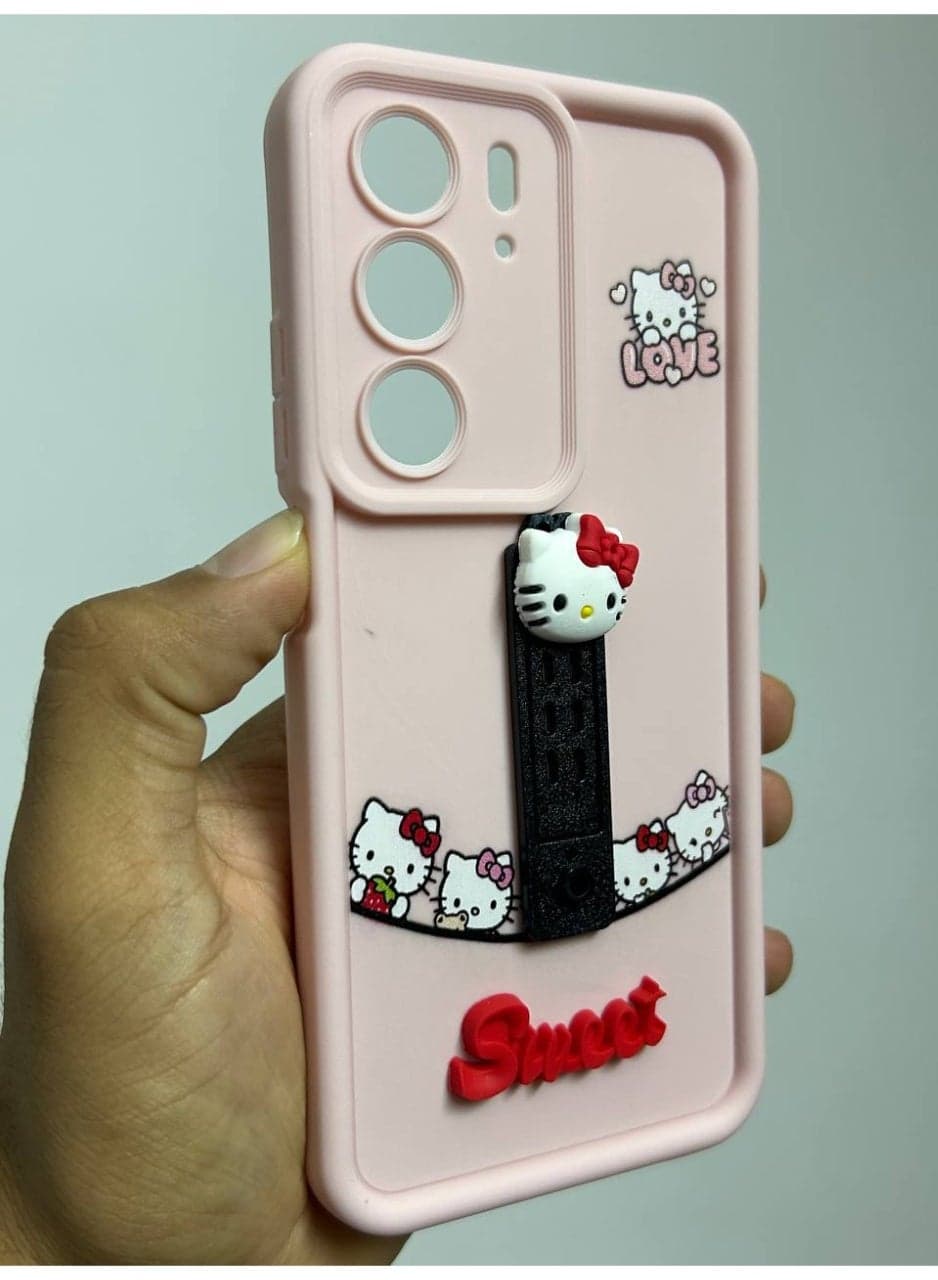 جراب خلفي بتصميم كرتوني جديد عليه كلمه Sweet علي شكل Hello Kitty متوافق مع هاتف Realme C75 Cases & Covers