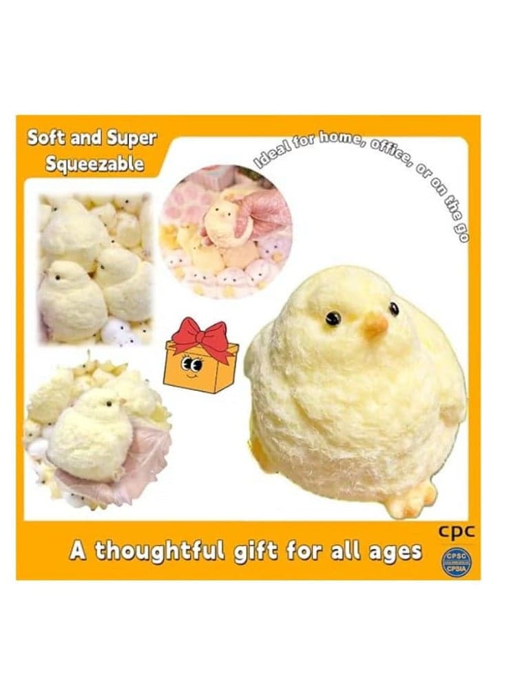 Handmade Chick Taba Squishy Toys Ultra Soft Squishy Fidget Toys Silicone Squeeze Toys for Kids & Adults ( Chicken )