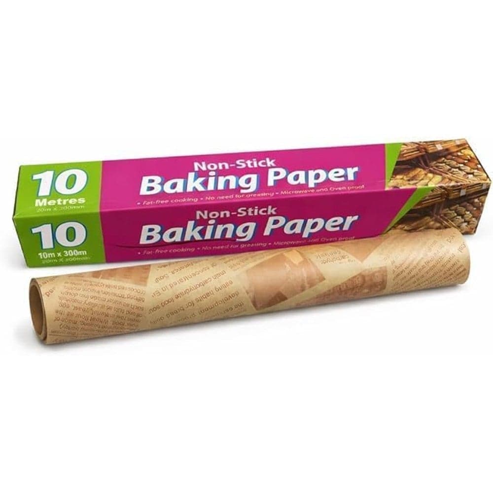 Non-Stick Baking Butter Paper, 10 Meters x 300 mm, Microwave and Oven Resistant, for Cooking Without Fat Baking Parchment Papers