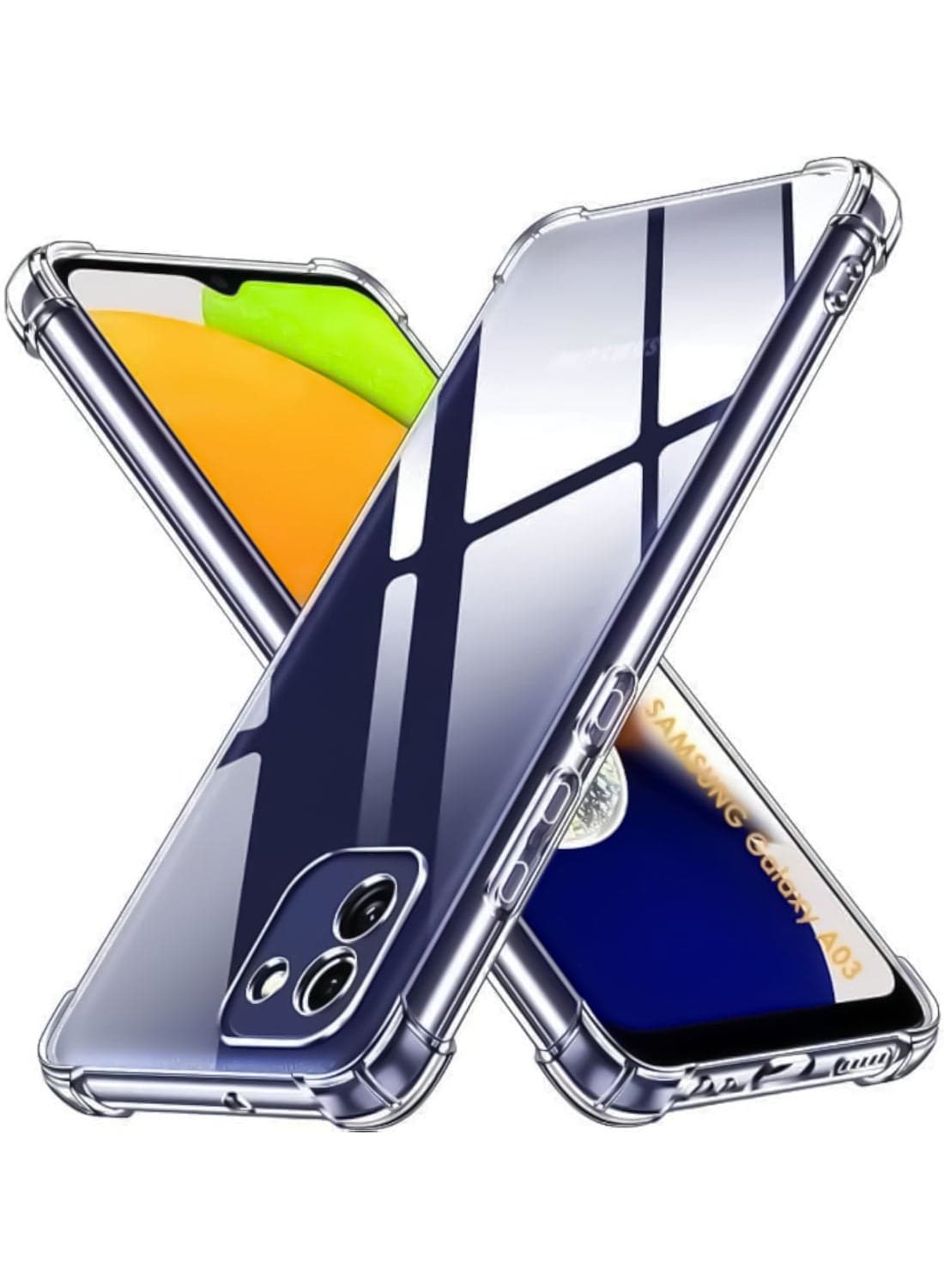 Reinforced Corners TPU Shock-Absorption Flexible Cover for Samsung Galaxy A03 (Clear) Cases & Covers