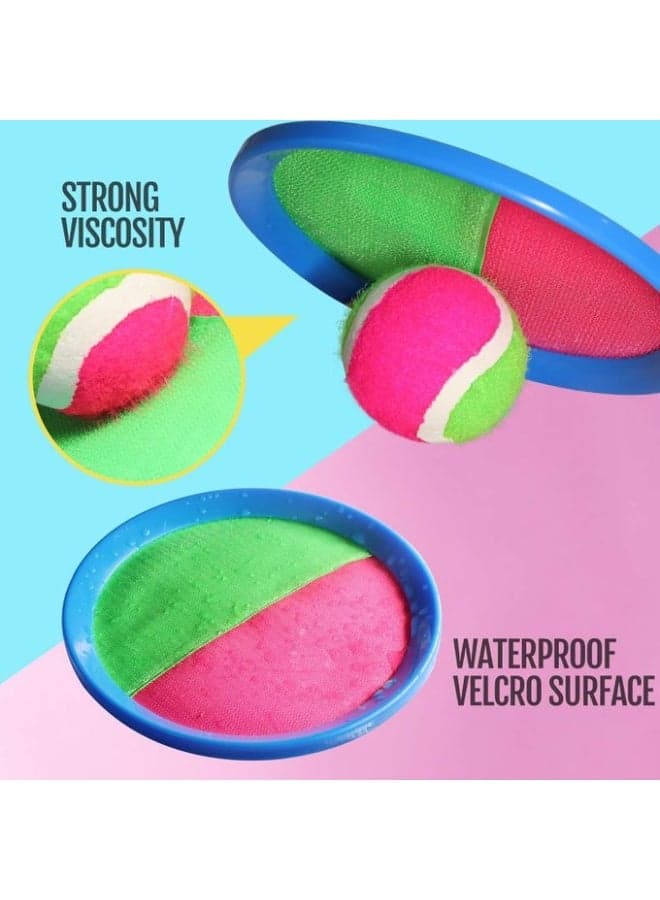 Juego de atrapar la pelota con velcro y paneles de velcro para jugar en la playa. Beach Toys (٥)